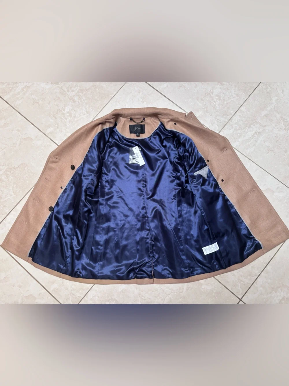 J. Crew Double-Breasted Peacoat in Taupe Brown - Picture 2 of 5